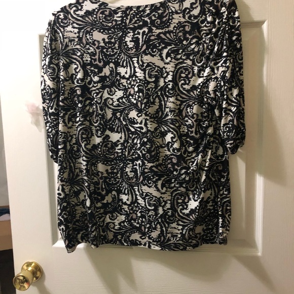 Style & Co 3/4 Sleeve Wrap Top 2X - Picture 3 of 8